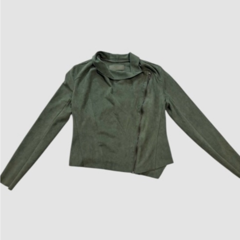 Blank NYC Women’s Small Faux Suede Green Drape Jacket‎